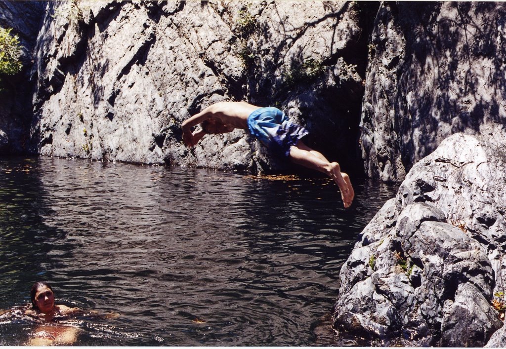 Diving into the first lagoon of Fonias river by Kostas Grammenidis