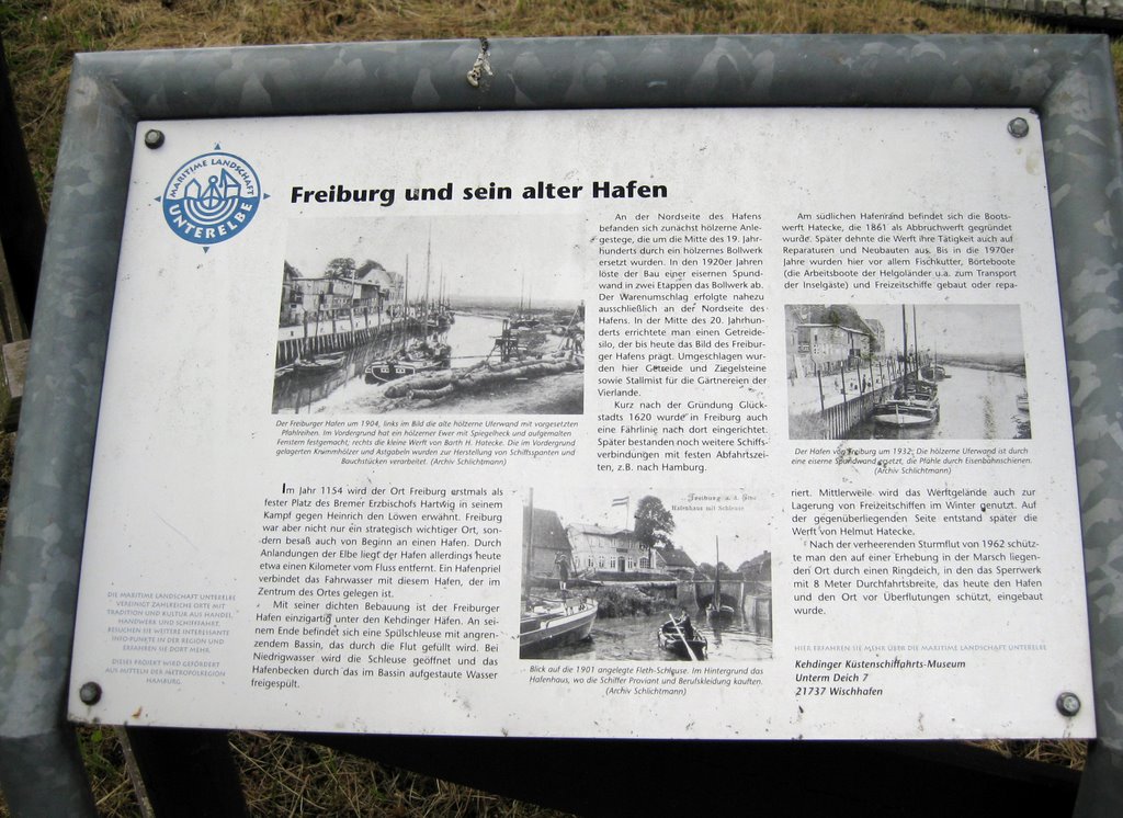 Freiburg (Elbe) - Informationstafel zum alten Hafen by Robert-68