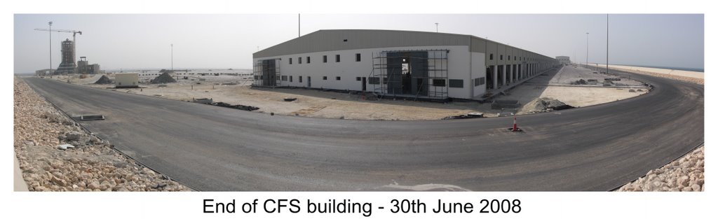 End of CFS building with perimeter road ashpalt, Hidd Port, 29Jun2008 by hiddport