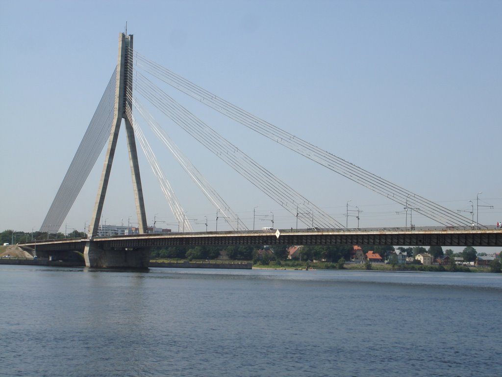 Bridge across The Daugava River, Riga. by Victor Misael