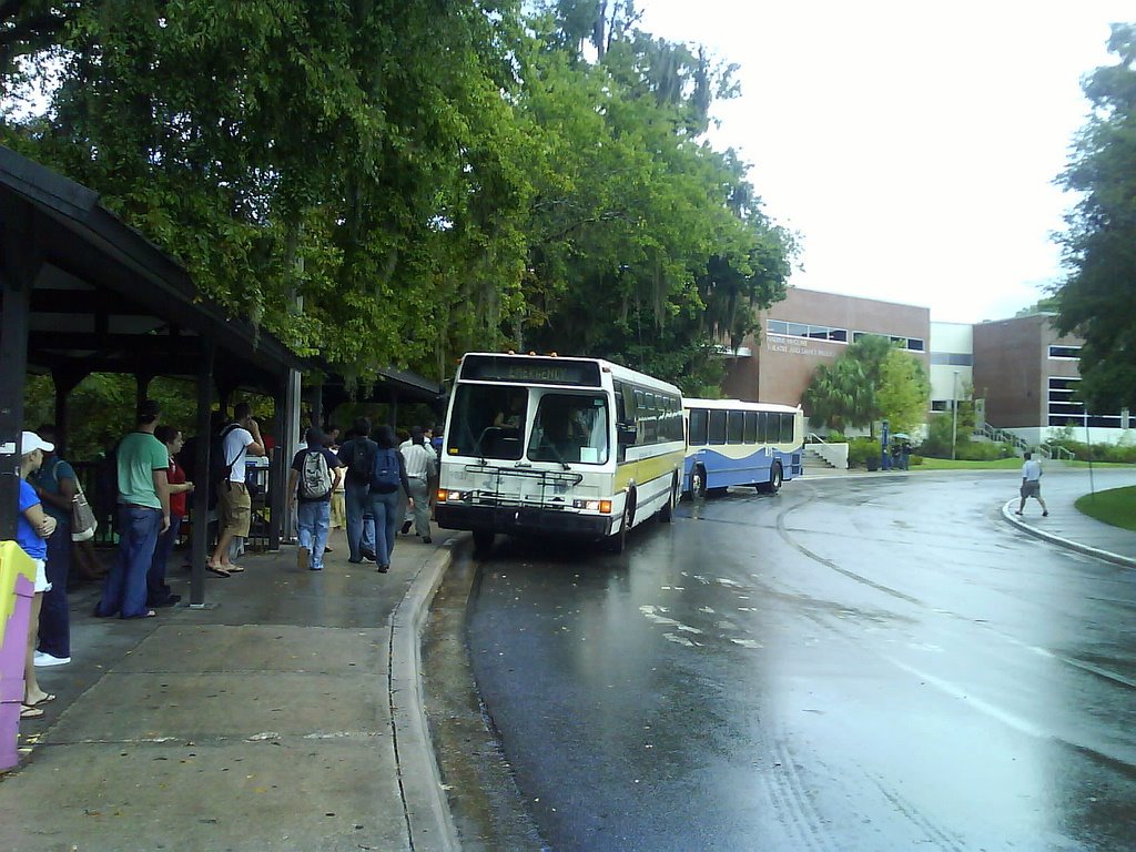 Reitz Union bus stop, looking N from the point by ravitejac