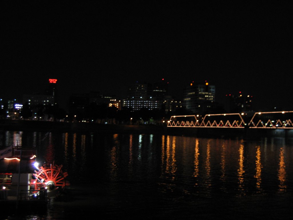 Harrisburg and Susquehenna River at night by Josh McNeal