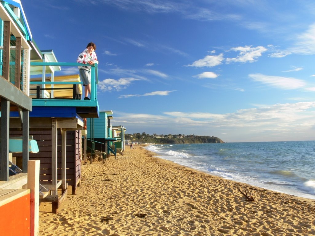 Mt Marthas's Beach Sheds ( looking to south ) by Craig Ward