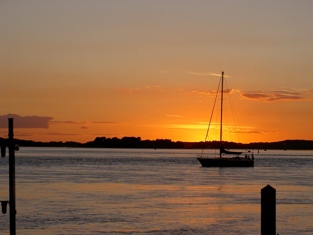 Poole harbour entrance sunset by paul.watson