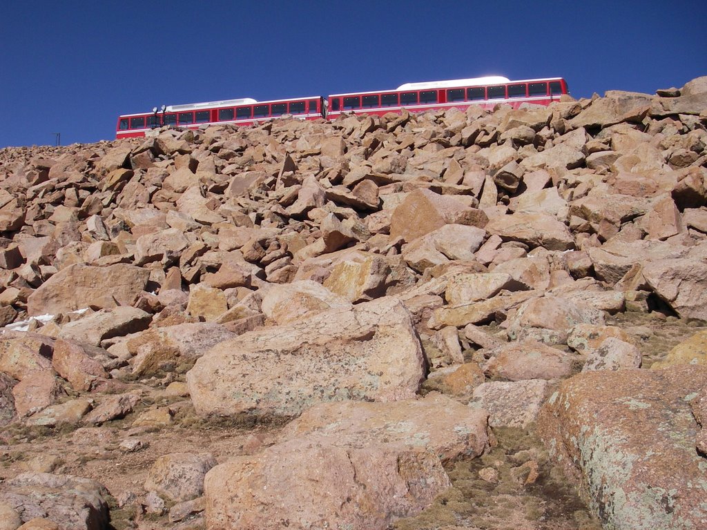 Train on top of Pikes peak by Robert Harrison