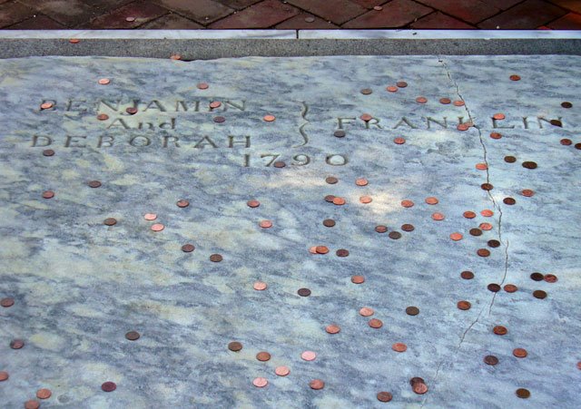 Benjamin and Deborah Franklin's Grave by Al Stevens