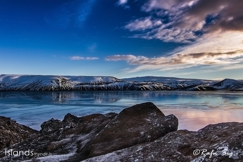 Frozen lake in the twilight by Rafn Sigurbjörnsson