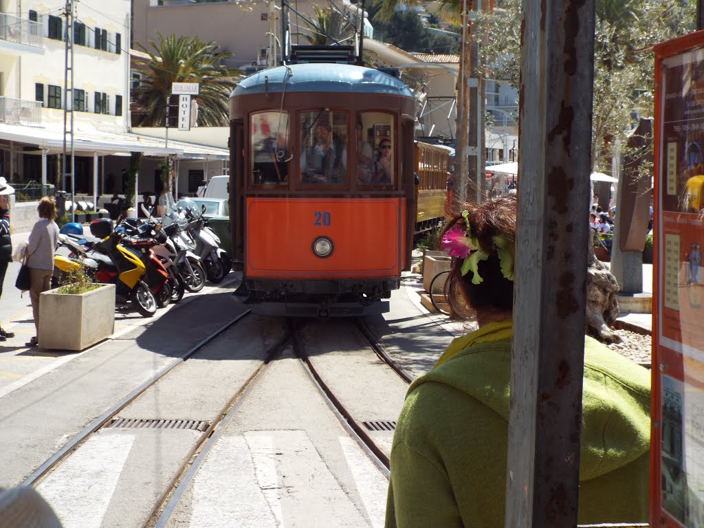 Tram in Port de Sóller, Mallorca, Spain by Tomas Persson