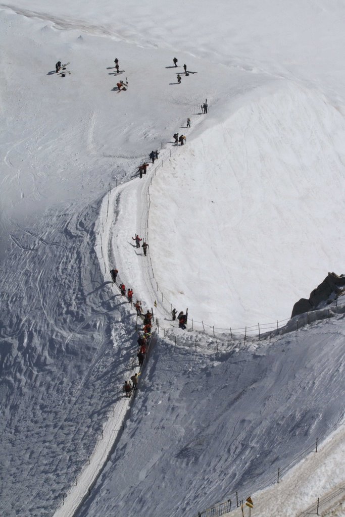 Aiguille du Midi East Spur - preparing to ski Mer de Glace by james not here