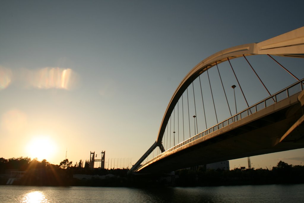 Puente Barqueta Atardecer by Pau by Pau_Ribeiro