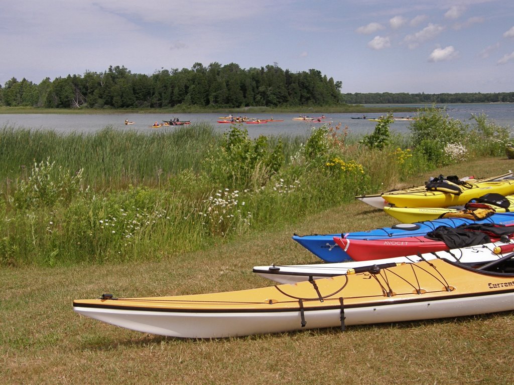 Kayaks at Rowley's Bay by Marilyn Whiteley