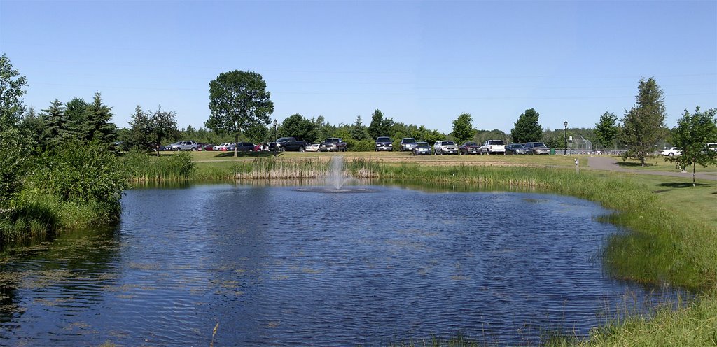 Fountain and Pond at Lions Park, Ham Lake, Minnesota by © Tom Cooper