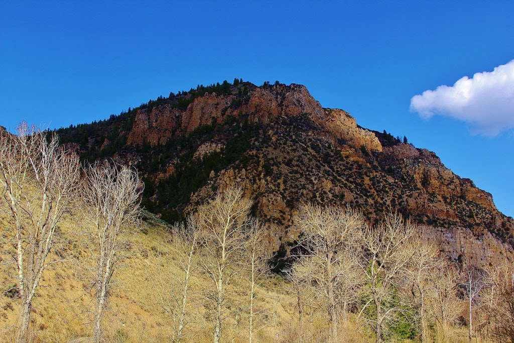 Large Bayhorse Mtn casts a shadow over Bayhorse Town by elkbender257