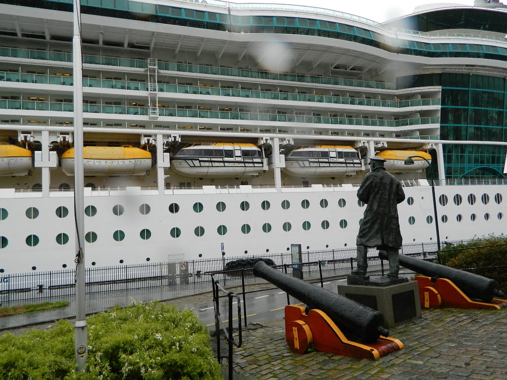 Stavanger, Old Town, A Cruise Ship by Emel Yamanturk