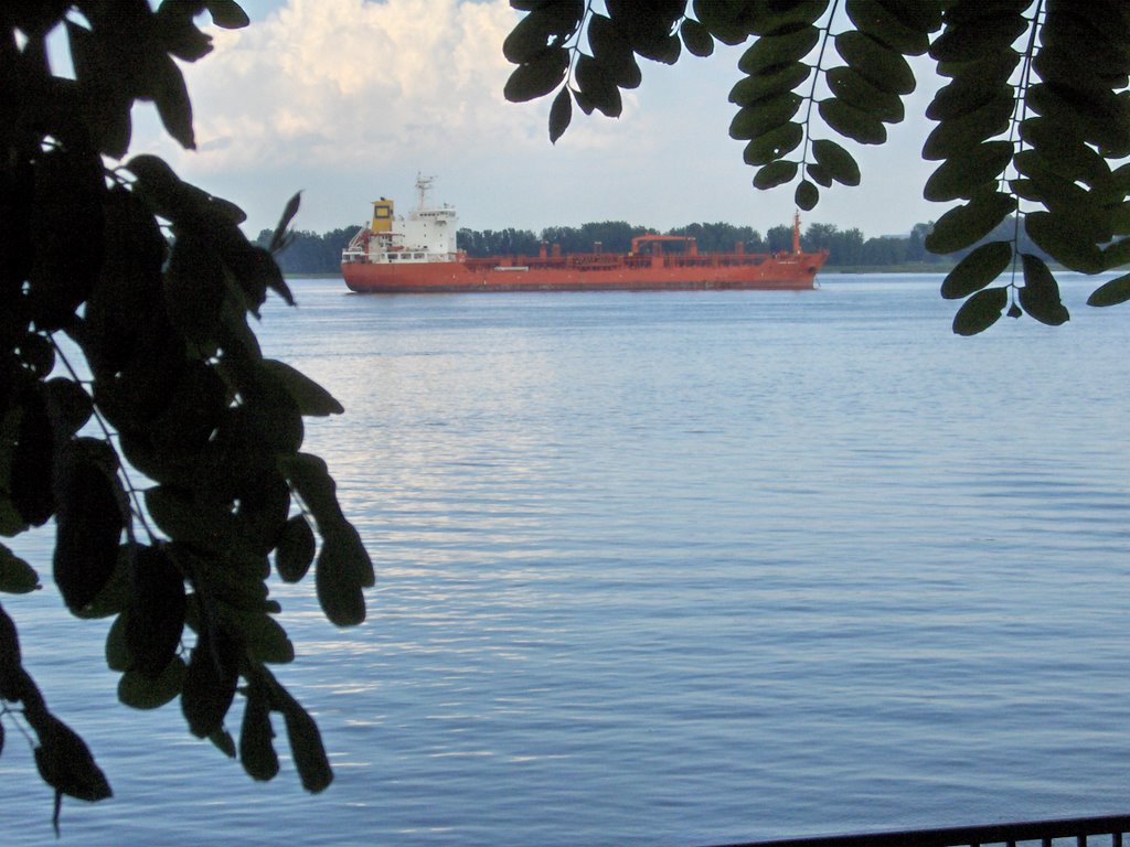 Boat on the Saint-Laurent River in Montréal by Richard Mc Neil