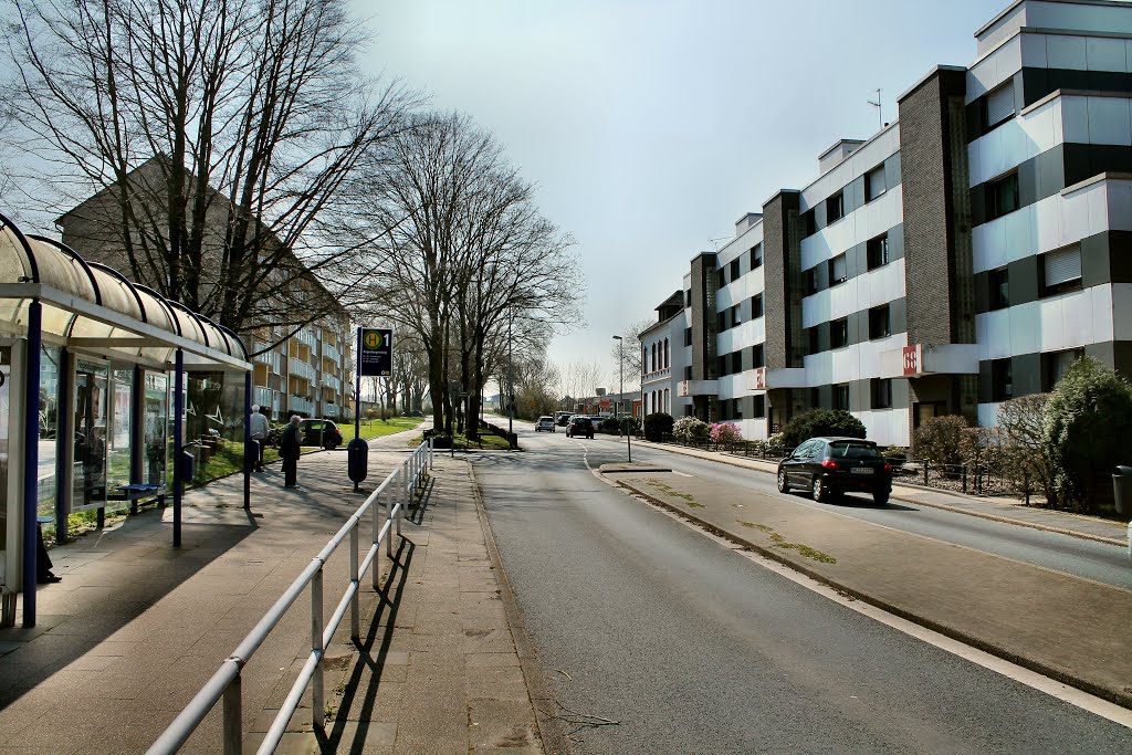 Die "Humboldtstraße" zwischen Mülheim-Heißen und Essen-Fulerum erinnert an die Zeche Humboldt, die ihren Förderstandort auf dem heutigen Gelände des Rhein-Ruhr-Zentrums hatte. by Daniil Bartholomae