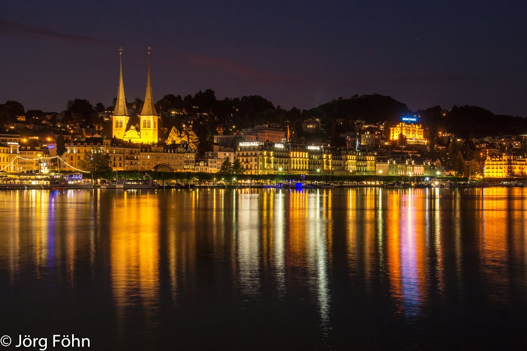 Lucerne by Night by Jörg Föhn