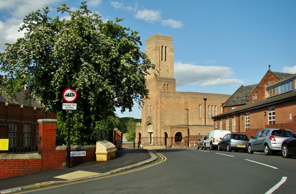 Forbes Road looking towards Sacred Heart church, Hillsborough, Sheffield S6 by sixxsix