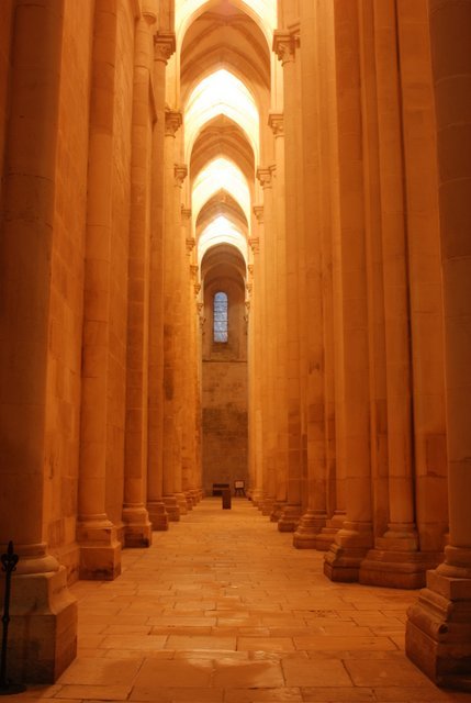 Nave lateral da grande abadia cisterciense do Mosteiro de Alcobaça by Leonor Gracias