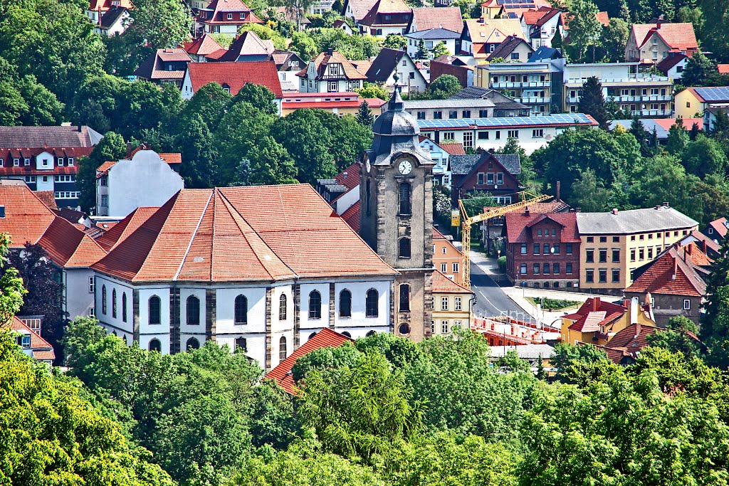 Hildburghausen Blick vom Bismarckturm auf die Christuskirche by Contessa