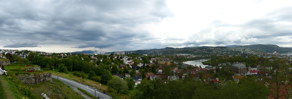 View from Kristiansten Fortress to Trondheim by Paweł Bułło