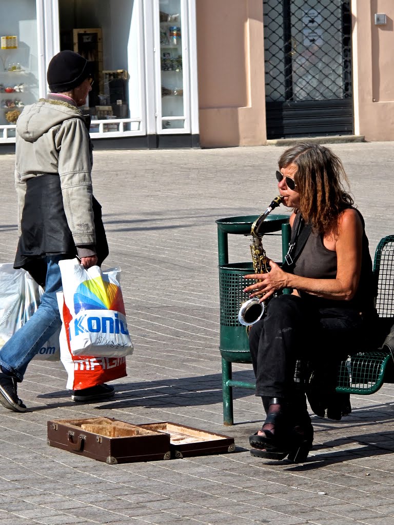 Zagreb-nobody cares for a good jazzy saxo by Damir D