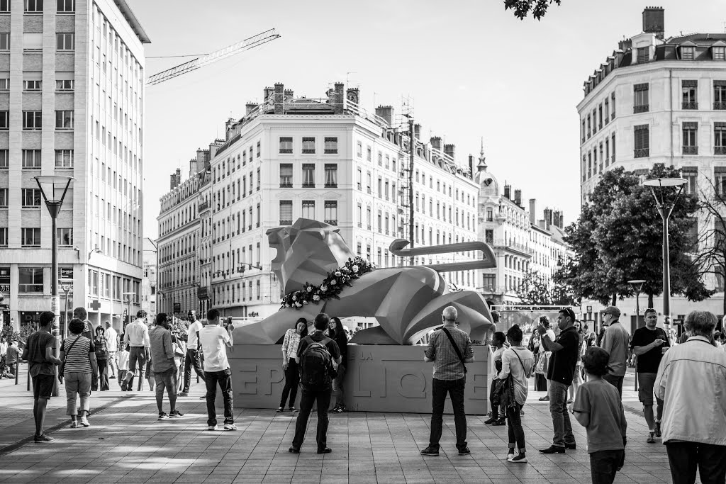 Fête Des Roses - Statue de Lyon by Marc LECOCQ