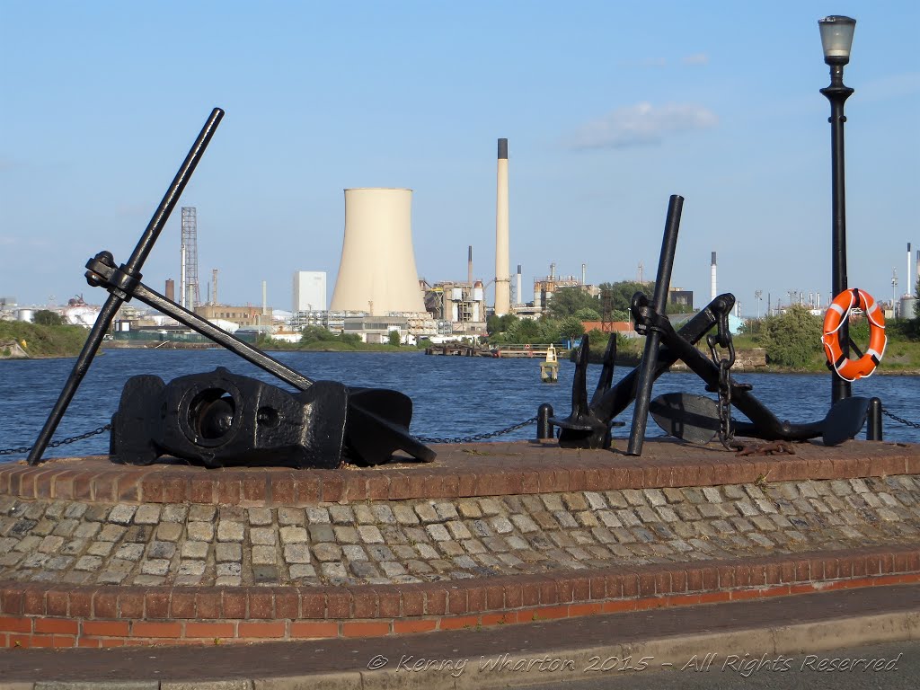 Ellesmere port, Stanlow cooling tower from the Boat Museum by Kenny Wharton