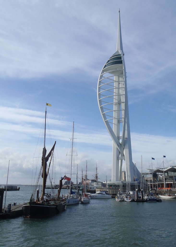 Tall Ships under the Spinnaker Tower by Meic W Caerdydd