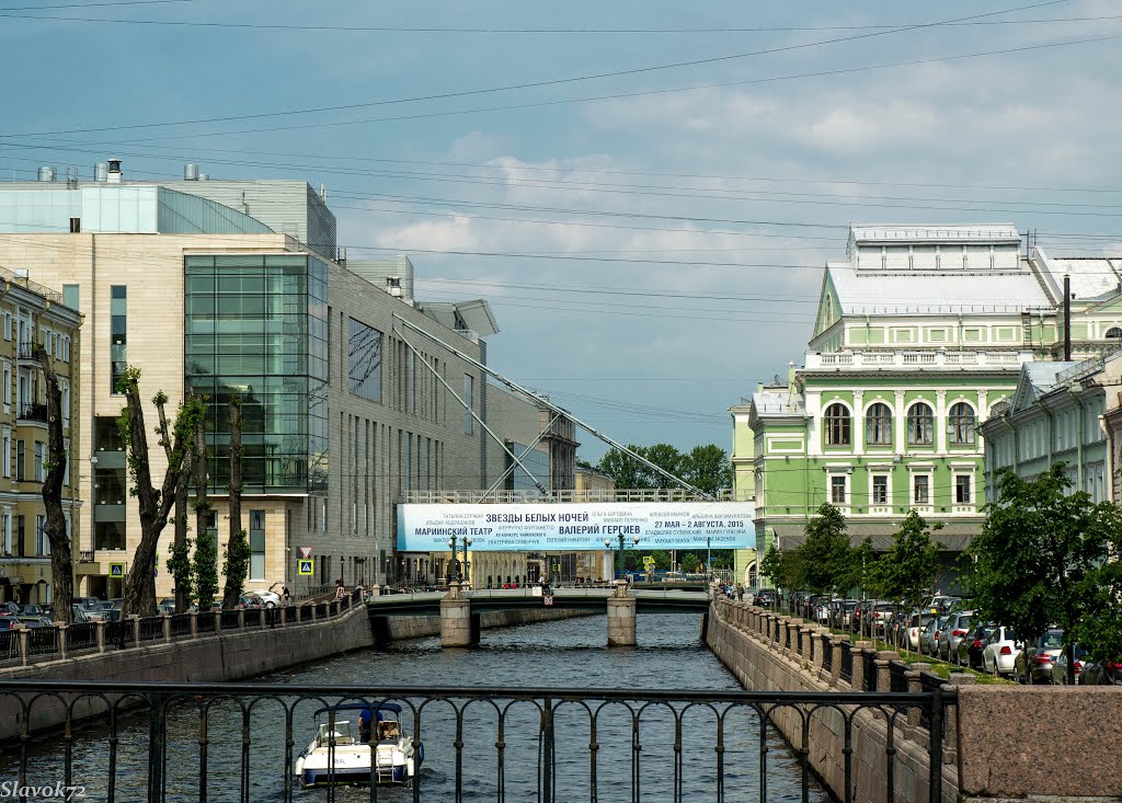 The Mariinsky Theatre and Mariinsky Theatre Second Stage. Kryukov Canal. Torgovy Bridge. by Viacheslav Frolakov