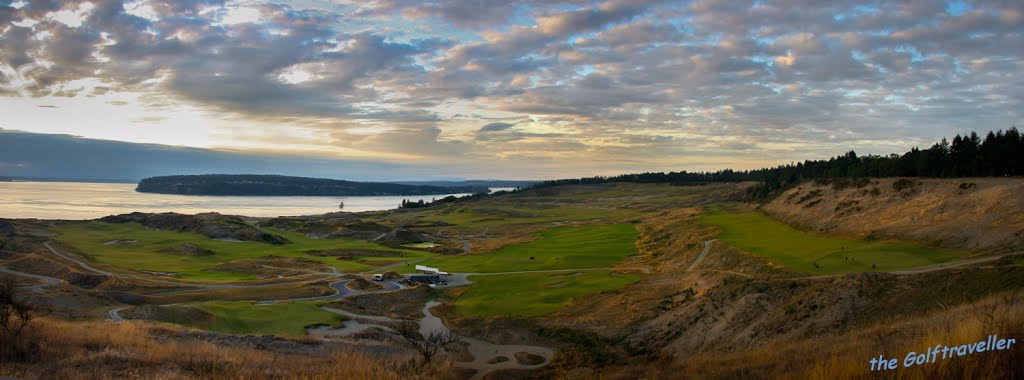 Evening panorama @ Chambers Bay Golf Course by the Golftraveller