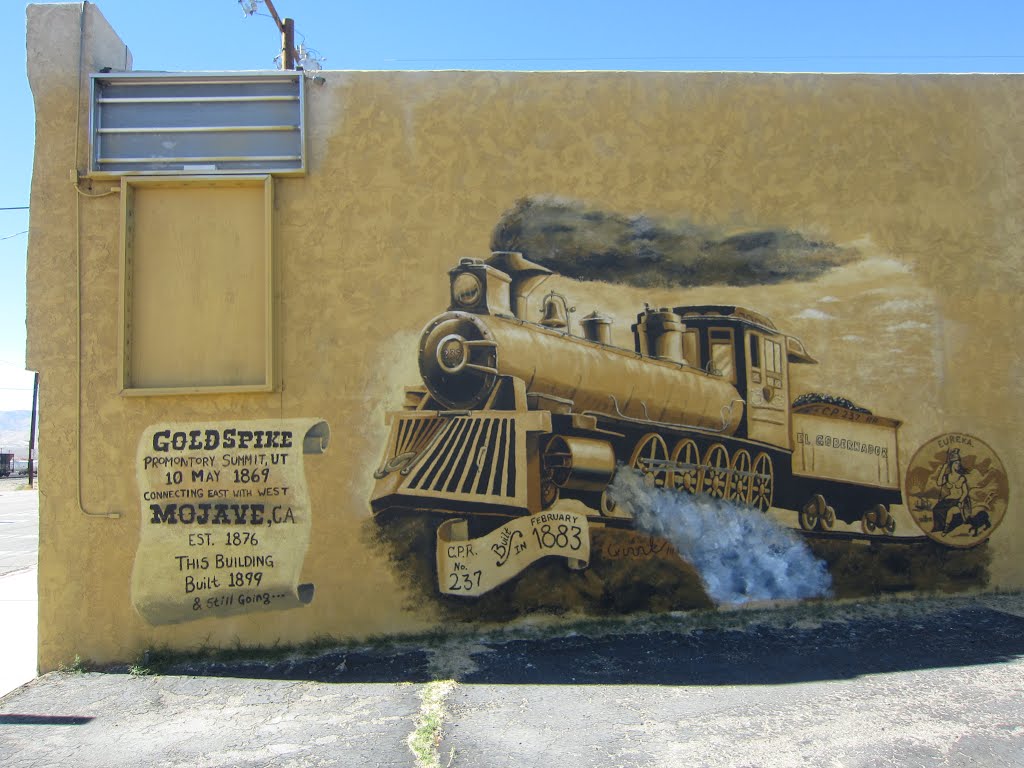 Train Mural in Mojave, California by Fred Helfing