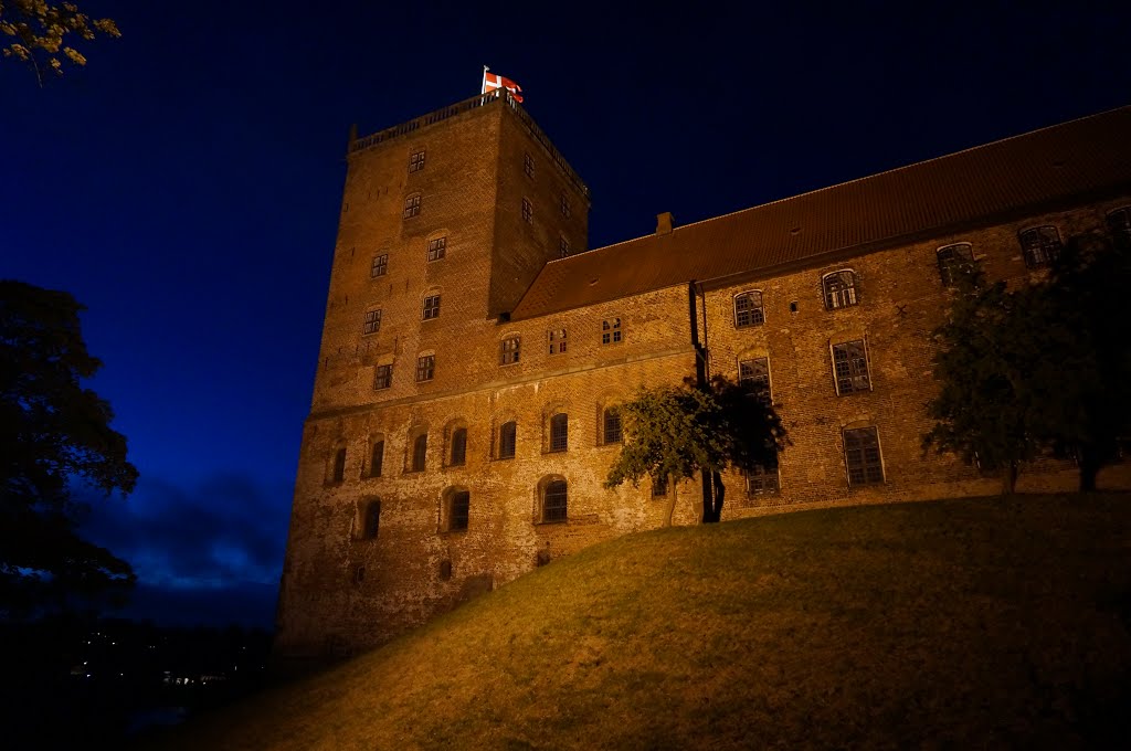 Kolinghus castle night shot by Egidijus Žideckas