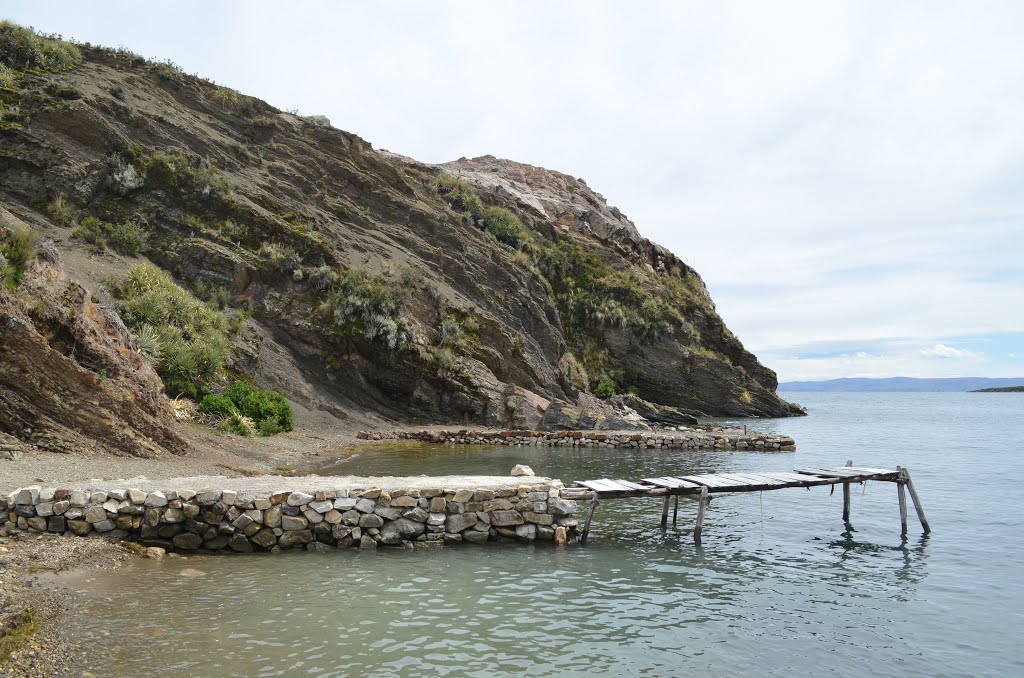 Bolivia, Titicaca Lake, Moorings for Boats in Santiago Pampa Bay of the Island of the Sun by Alexander Prolygin