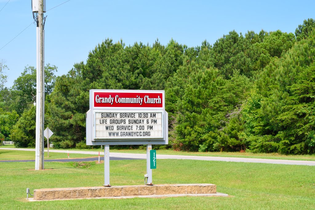 NORTH CAROLINA: CURRITUCK COUNTY: GRANDY: Grandy Community Church, 121 Augusta Drive road sign by Douglas W. Reynolds,…