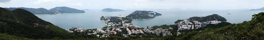 Stanley Peninsula and Tai Tam Bay, HONG KONG. Photographed at Wilson Trail near The Twins on 05 June 2015. by KMLAI116