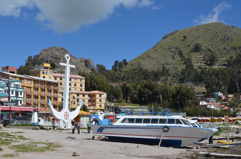 Bolivia, Anchor-Monument on the Waterfront in Copacabana by Alexander Prolygin