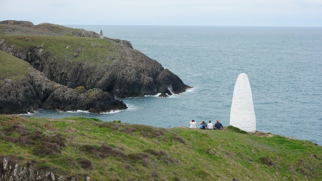 Porthgain Harbour entrance markers. by Denis Bullock