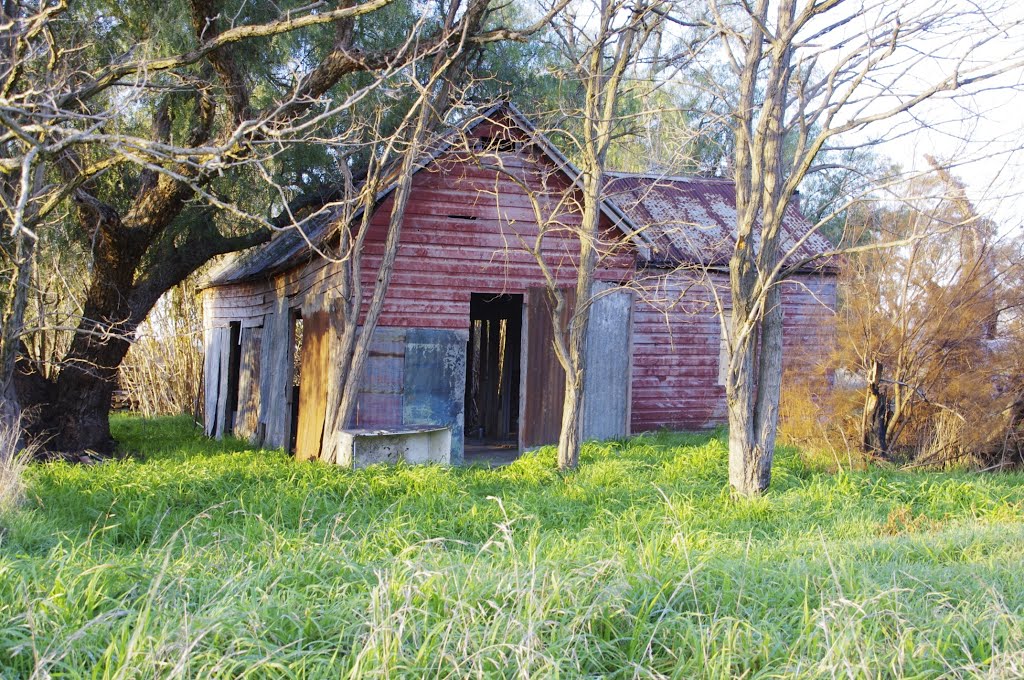 Camp stretchers inside: someone still uses it! by James Vickers