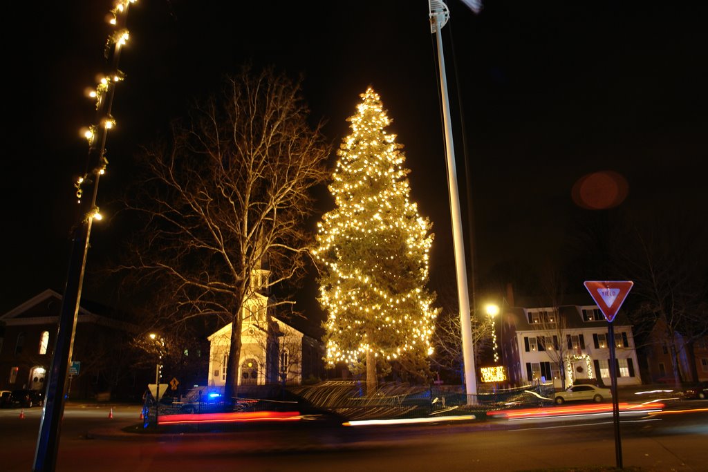 Monument Square at Christmas - Concord Center - Concord, MA by John M Sullivan