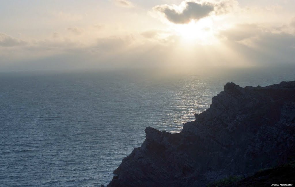 Coucher de soleil sur le Cap d''Erquy, 1978 by francois pourageaux