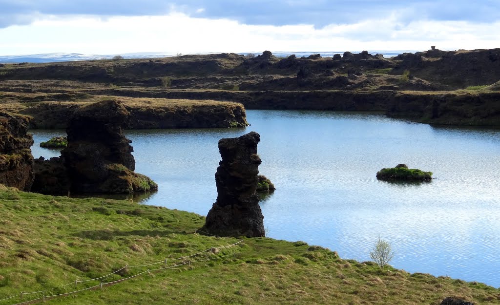 Volcanic flow by Lake Mývatn, Iceland by John Eby