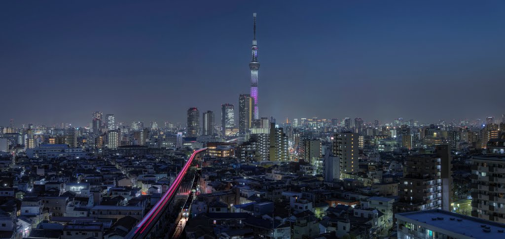 Skytree and train (3721) by www.tokyoform.com