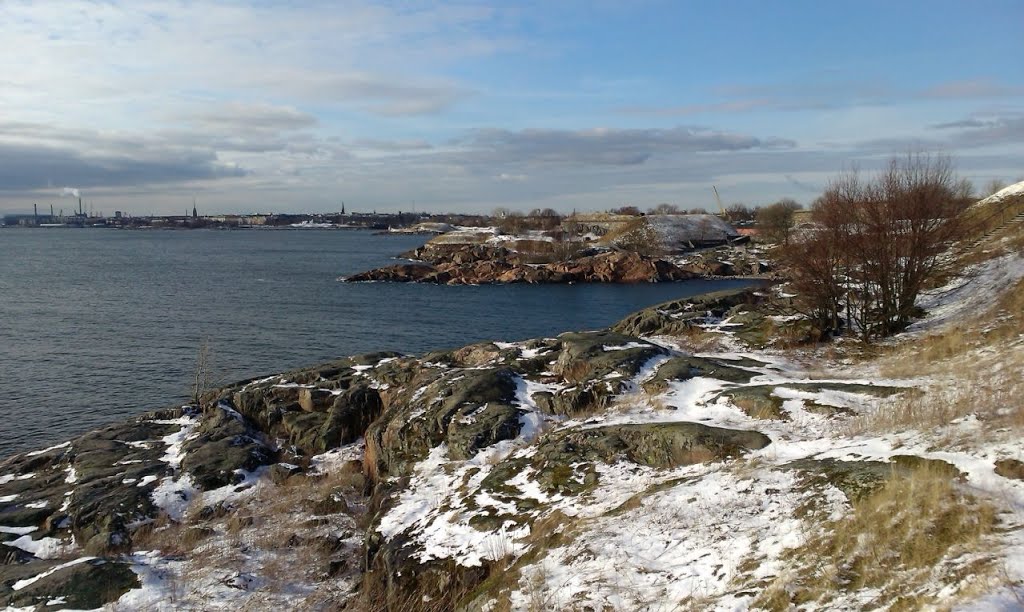 A view from wintery Suomenlinna towards Helsinki shore by Ascenery