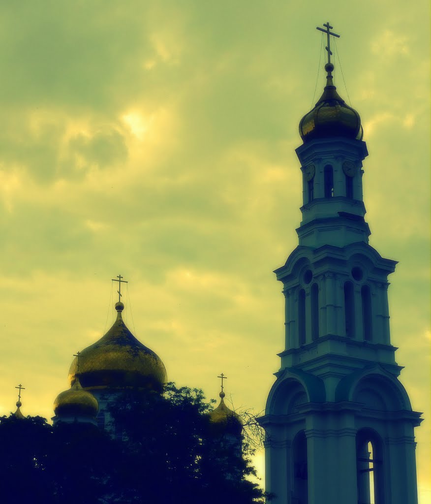 Rostov-on-Don. Bell tower and cupola of the Nativity of the Blessed Virgin Mary / Колокольня и купола собора Рождества Пресвятой Богородицы by Sergey Kreps