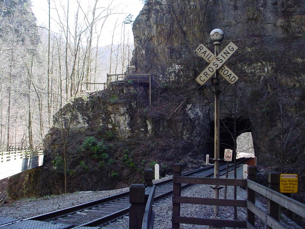 Natural Tunnel RR Crossing by Charles Leigh