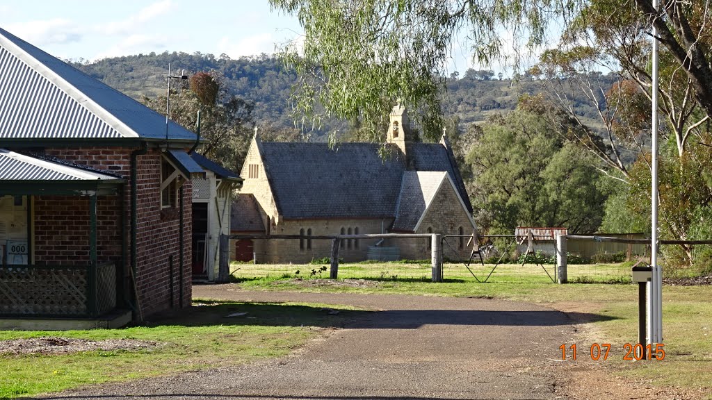 Jerrys Plains - Anglican Church, Viewed from Near the Police Station - 2015-07-11 by Gary Edwards