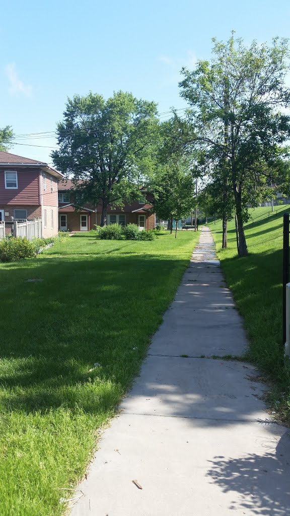 Pathway between units (looking N) behind Doris Whitaker building by Karina Martin