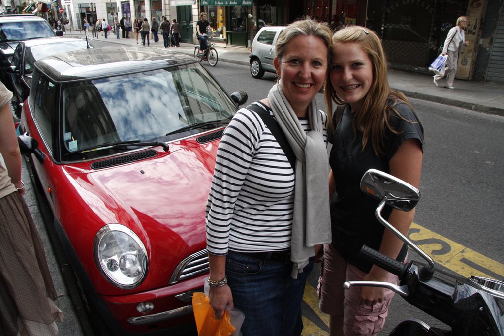 Erin and Sierra w/ Red Mini Cooper by jbalint1