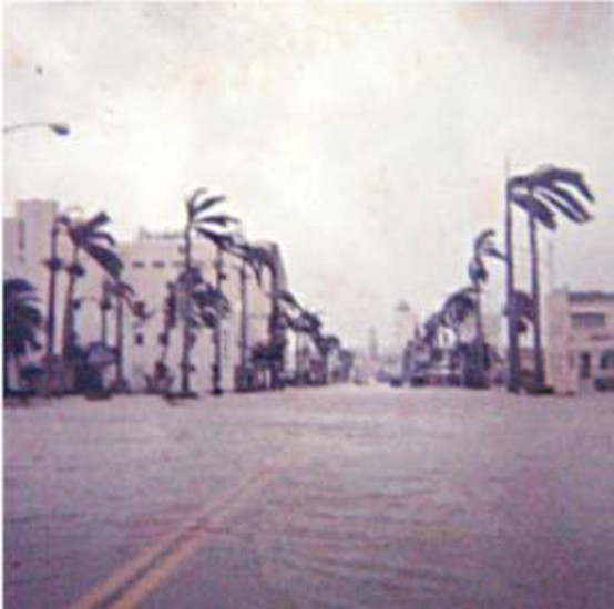 Biscayne Blvd flooded after hurricane Betsy, Miami, FL (1965) by Gary Rodriguez